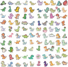100Pc Kids Cute Dinosaur Stickers Skateboard Water Bottle Phone Waterproof Vinyl