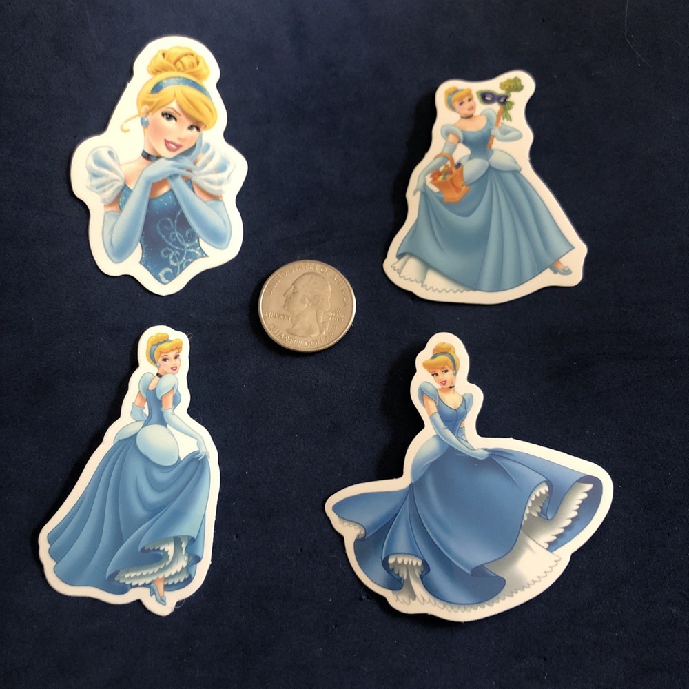 Disney Stickers – Disney Cinderella Lot of 4 Stickers.