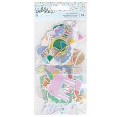 Pebbles ALL THE CAKE ICONS (76pc) EPHEMERA DIE CUTS scrapbooking BIRTHDAY