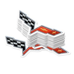 CHEVROLET CORVETTE WINGS EMBLEM DIE CUT VINYL 50 CT STICKER PACK
