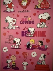 Peanuts Snoopy Heart Love Mail Stickers Sticker Sheet Valentines Day Charlie Luc