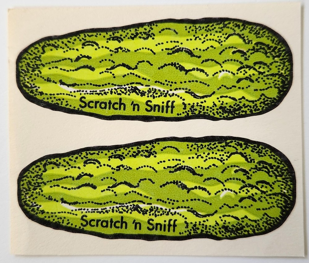 2 Dill Pickle Mods 3M/Mello Smello Scratch & Sniff Stickers Scent 1980s Stiggles