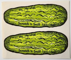 2 Dill Pickle Mods 3M/Mello Smello Scratch & Sniff Stickers Scent 1980s Stiggles