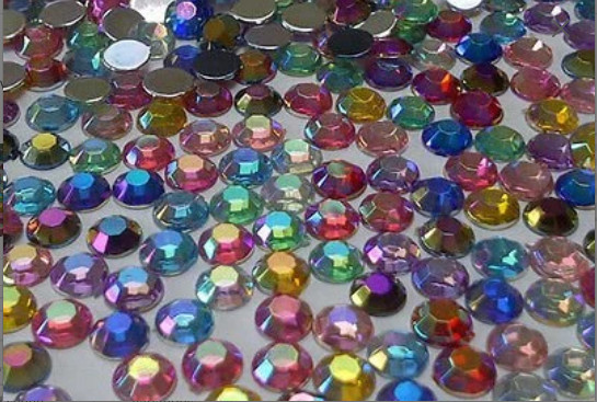 CraftbuddyUS 500pcs 5mm AB Mixed Color Diamante Flat Back Rhinestone Gems, DIY