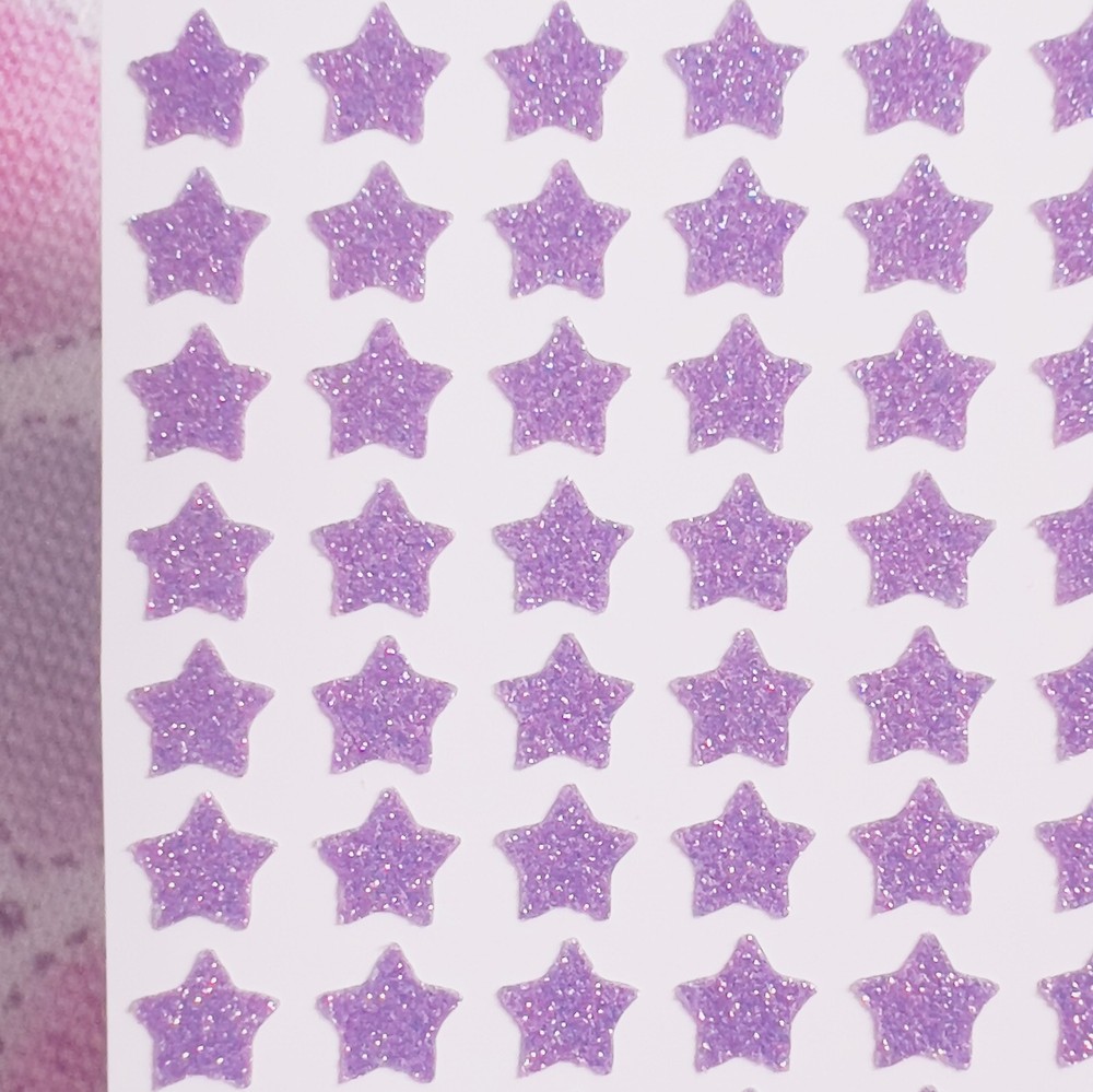 Purple Glitter Star Stickers! – Choose a Size!