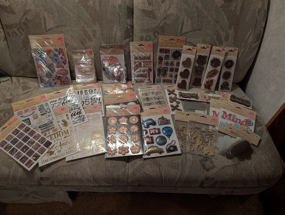 Huge Scrapbook Embellishment Lot Stickers Craft Supplies New