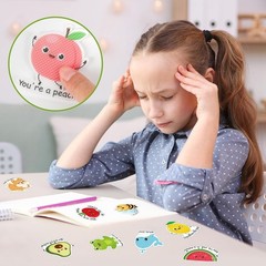 50 Pcs Anxiety Sensory Stickers Motivational Textured Calm Strips Cute Animal…
