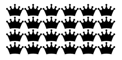 Sheet of 24 Vinyl Crowns 1″ Wide Wedding/Birthday/Misc