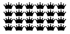 Sheet of 24 Vinyl Crowns 1″ Wide Wedding/Birthday/Misc