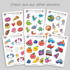 Planets Stickers (x21), Waterproof Sticker Sheets (x2), Earth Moon Rocket Space