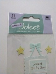 A Touch of Jolee’s SWEET BABY BOY Theme 3-D Stickers 11 Pieces EK Success