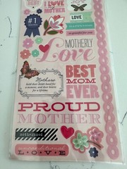 Me & My Big Ideas Mambi Stickers «Mom» Best Mom Ever Love Flowers Scrapbooking