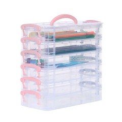 3/6-Layer Paintbrush Storage Box Detachable Watercolor Pen Organizer School Use