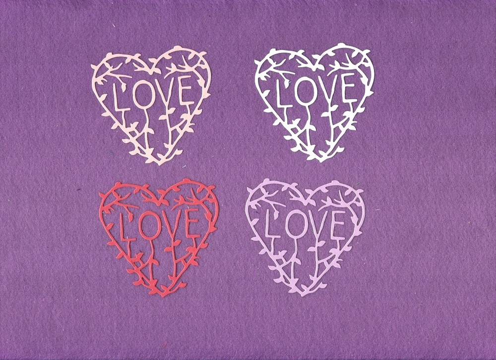 HEART Love Valentine die cuts scrapbook cards