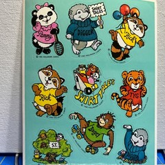 Vintage 1982 Hallmark Cards, Inc SHIRT TALES Sticker Sheet Animals Fun kids