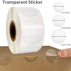 500Pcs Crystal Clear Transparent 2″/2.5″/3.0″ round PVC Stickers, Envelope Tabse