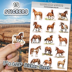 American Quarter Horse Stickers, for Journals, Books, Planners, Glossy, Matte