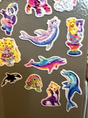 Handmade Magnet Lot Made W/ Lisa Frank Sticker Alien Cheetah Panda 90s Art