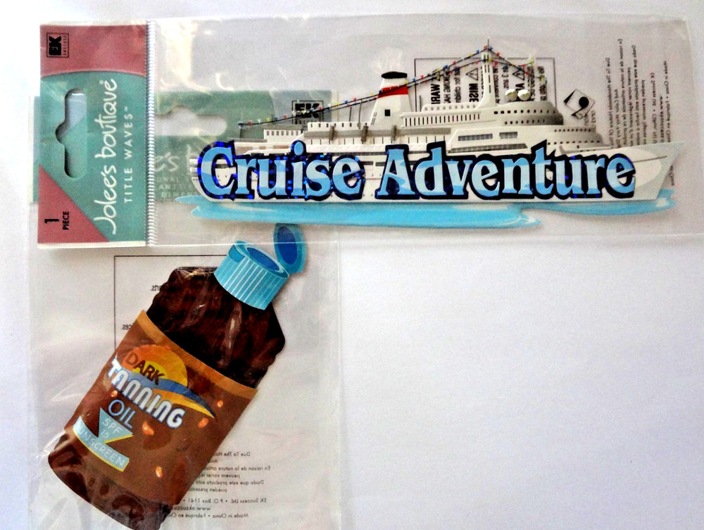 RARE Jolees Dark Suntan Oil BEACH Vacation CRUISE Tanning 3D Scrapbook Sticker