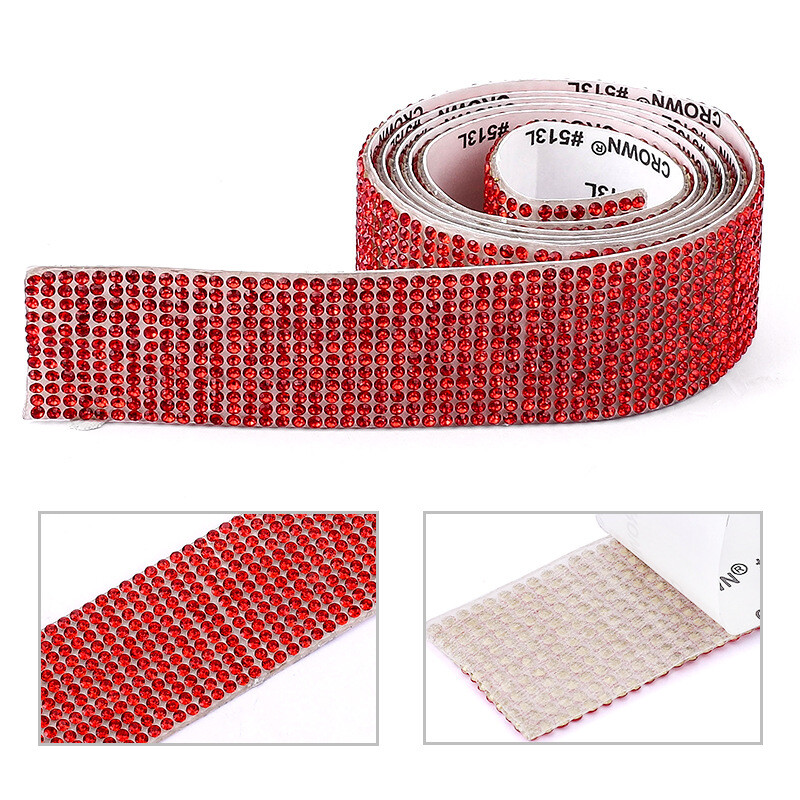 5X Glitter Self-Adhesive Rhinestone Tape Crystal Sticker Trim Diamond Ribbon DIY