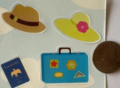 TRAVEL TIME Stickers(17pc) Airplane•Cruise•Taxi•Train•Vacation•Tickets•Vacation•
