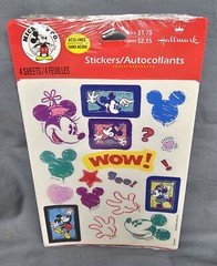 Hallmark Disney Mickey & Minnie Mouse Art Stickers 4 Sheets Sealed White