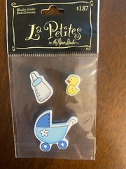 Paper Studio La Petites Wooden Sticker Embellishments Lot Of 2 Baby Boy Theme