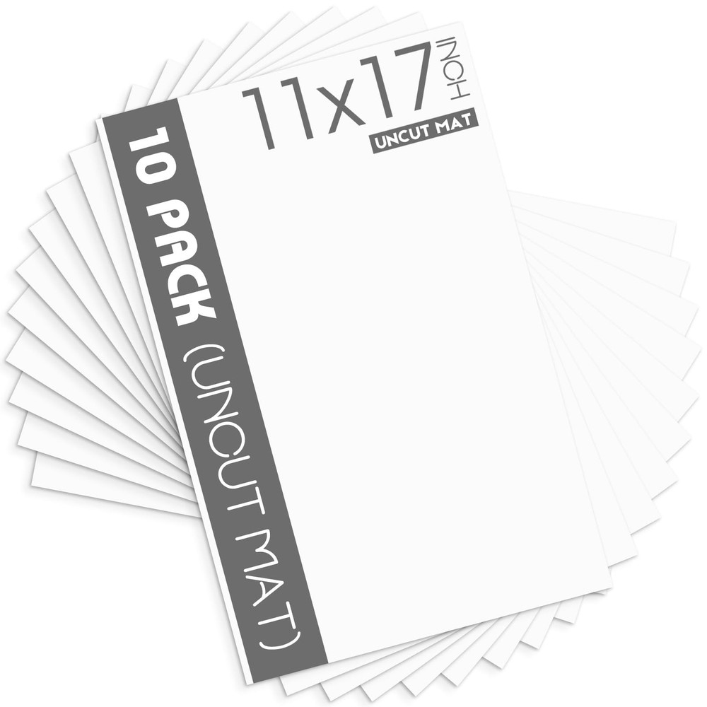 10 PCS White Uncut Mat Boards AcidFree Backing Matte For Frames 11×17 Inch