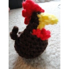 Hand Crochet Barn Farm 5 Animals Tote Toys Cow Rooster Duck Pig Horse Farmer