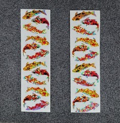RARE VINTAGE «KOI FISH» STICKERS! HAMBLY STUDIOS 1980S HOLO FOIL COLLECTABLE