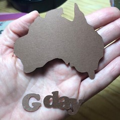 Australia Shaped Map & G’ Day Crafts Scrapbooking Diecuts Brown Paper