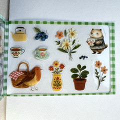 Cozy Coffee Animal Stickers Sticker Book Scrapbook Junk Journal Collage