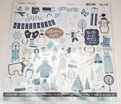 WINTER MAGIC (1) 12×12 Sheet of Echo Park Paper Scrapbook Element Stickers-New