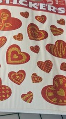 Vintage Stickers Hearts Valentine Sparkle Paper Magic Group New In Pack 1 Sheet