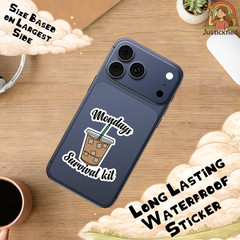 Bearly Awake Sticker, Cute Panda Decal, Kawaii Animal Vinyl Sticker, waterproof