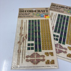 Vintage Letraset 1974 Rub‑On Transfers Decorative Borders NOS 5 Sheets Scrapbook
