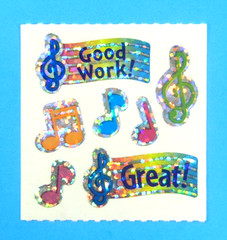 Prismatic Music Notes Encouraging Words Sandylion Sticker Mod Sheet 2″x2″
