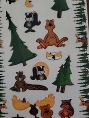FOREST FRIENDS scrapbooking large sticker sheets, Persnippity Designs, 2 sheets