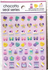 GAIA Pastel Pop Chocotto Sticker Kawaii Sweets Cake Candy Ribbon MADE IN JAPAN