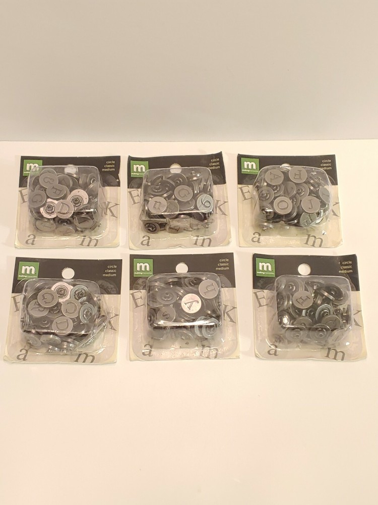 Making Memories Eyelet Alphabet Circle Medium 73 Piece1/8″ Hole New Lot of 6
