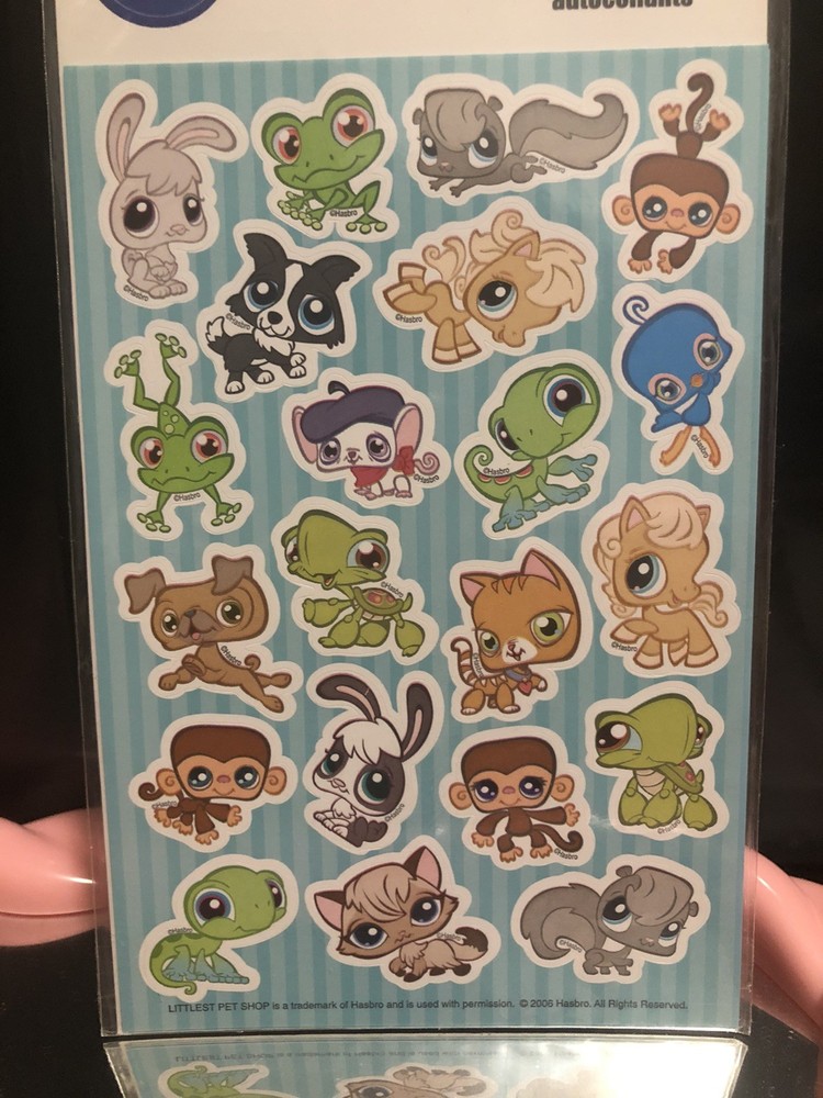 Littlest Pet shop Animals Sticker Sheet Scrapbooking Kids 2008