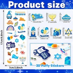 Happy Hanukkah Foam Stickers – 120 Unique 3D Designs for Crafts & Decor