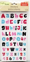 Upper & Lower Case Alphabet Number Stickers Crafters Square 61 Stickers – 1 Pack