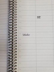 Volunteer Script Stickers for Calendars, Journals and Planners