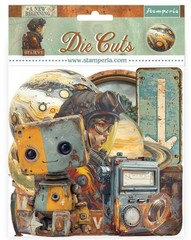 Stamperia A NEW BEGINNING Die Cuts Chipboard Robots Space 47/pk DFLDC129