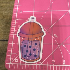 Bubble Tea Boba Drink Stickers Set, Multicolor Food & Drink Theme (4 pcs)