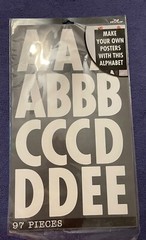 Sticko White Poster Size Alphabet Stickers 97 Piece, NEW Bold Large Jumbo XL ABC