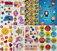 10 WHOLESALE bulk sticker pack, HUGE variety of themes characters animals & more
