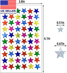 3000 Count Foil Star Stickers for Kids Reward 60 Sheets Small Self-Adhesive Shin