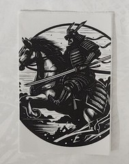 11 pcs Samurai Warriors on 4×6 Thermal Stickers- Classic White and Black